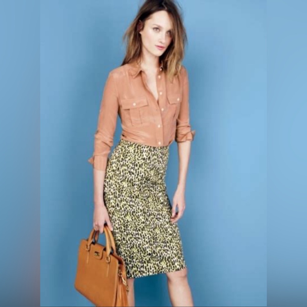 J. Crew dress in leopard print purple & yellow - Picture 3 of 8